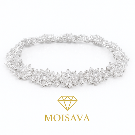 Moissanite Cluster Tennis Bracelet